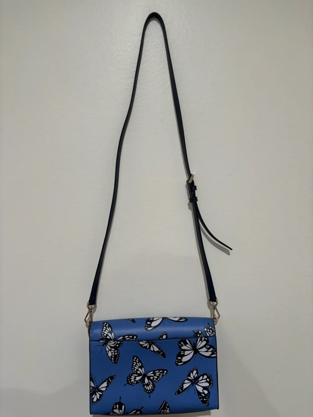 kate spade blue butterfly print crossbody bag